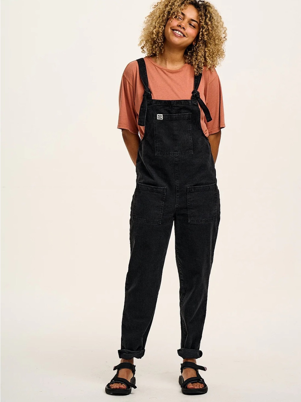 Reuben - Denim Dungarees in Washed Black - Washed Black UK 8 US 4 REG